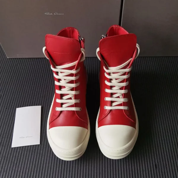 Rick Owens deep red high top Converse.