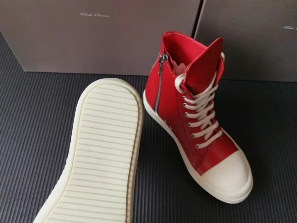 Rick Owens deep red high top Converse. - Image 8