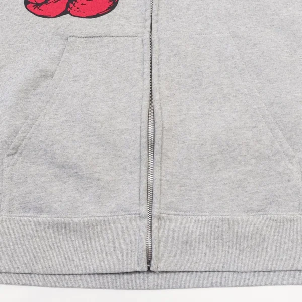 Gallery Depot. Hemp Grey Boxing Gloves Zipper Hoodie   051 - Image 6