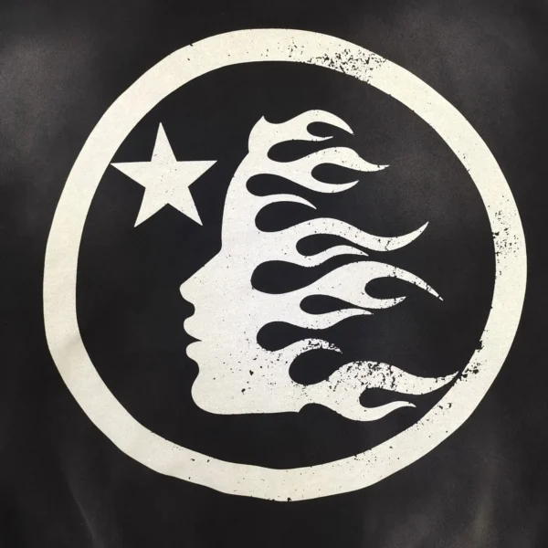 HELLSTAR Grey S-Logo Flame Black Hoodie - Image 6