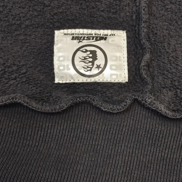 HELLSTAR Grey S-Logo Flame Black Hoodie - Image 8
