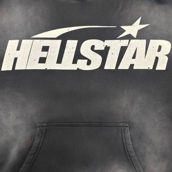 HELLSTAR Classic Letter Black Hoodie - Image 3