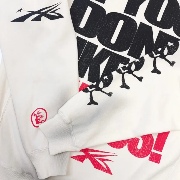 HELLSTAR White Dont Like Skull Hoodie - Image 7