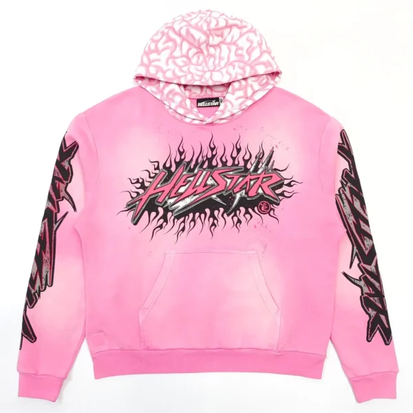 HELLSTAR Brain Hat Pink Hoodie