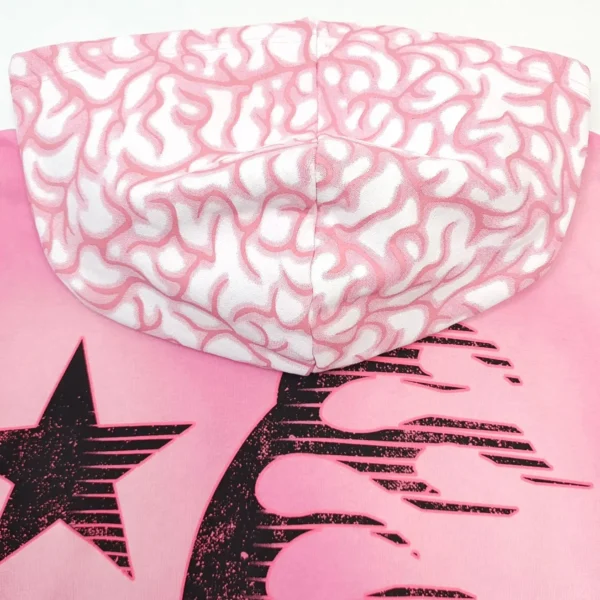 HELLSTAR Brain Hat Pink Hoodie - Image 3