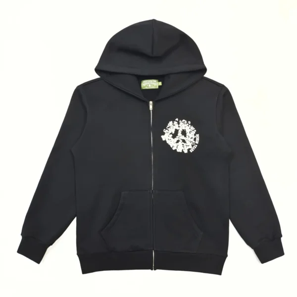 Denim Tears Black DU Cotton Zipper Hoodie 0642