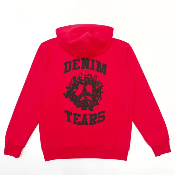 Denim Tears Red DU Cotton Zipper Hoodie - Image 2