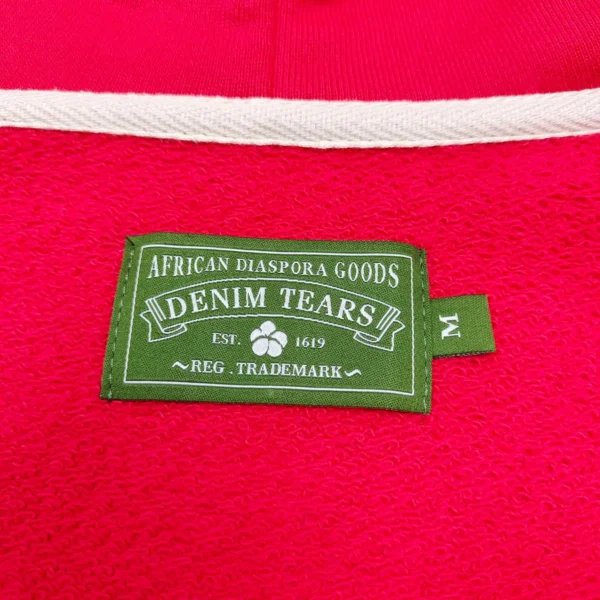 Denim Tears Red DU Cotton Zipper Hoodie - Image 4