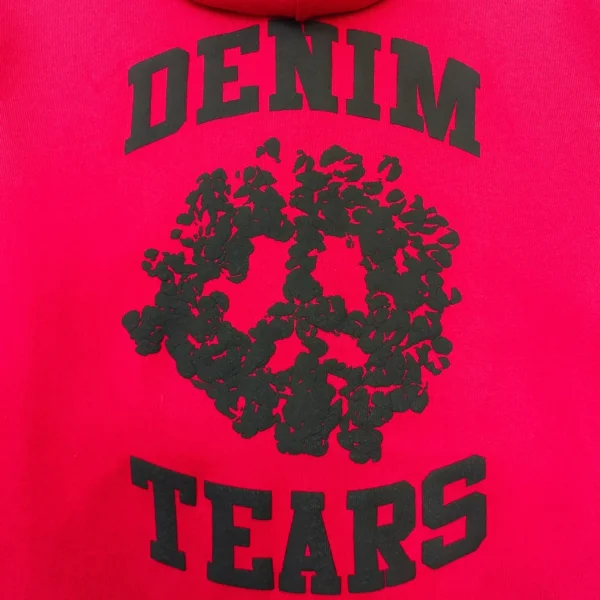Denim Tears Red DU Cotton Zipper Hoodie - Image 8