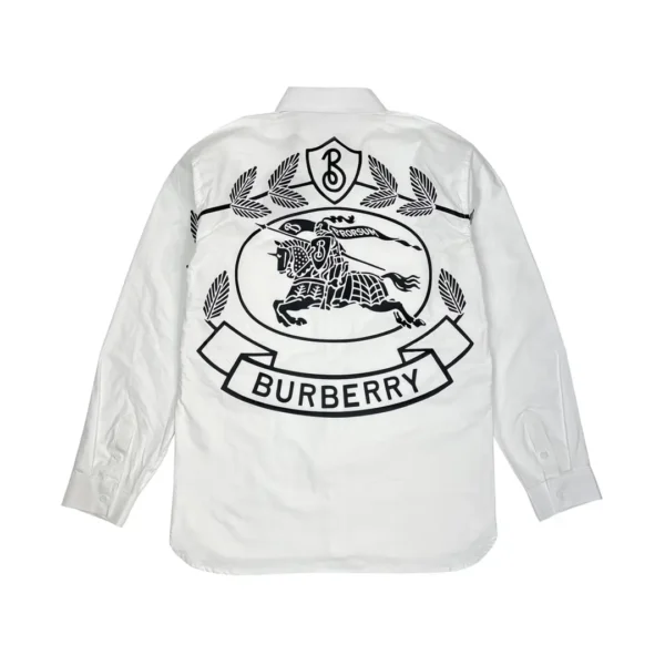 Burberry Knight War Horse Printed Shirt Oxford Textile Fabric Wear resistant, Breathable, and Has Good Stiffness Rear Image - Image 2