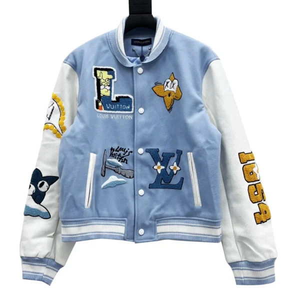 Louis Vuitton  leather sleeve patchwork baseball