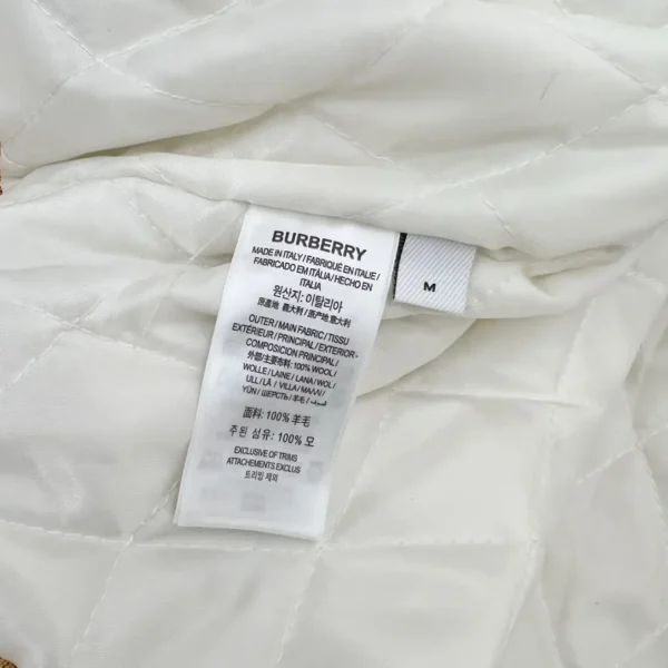 Burberry Patchtop Pocket Leather Sleeves Lamb Fleece Splicing Cotton Jacket - Image 8