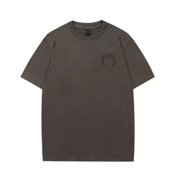 Chrome Hearts high-end gray patch embroidered horseshoe short sleeved T-shirt with brushed hair, no one rejects Chrome Hearts - Image 2