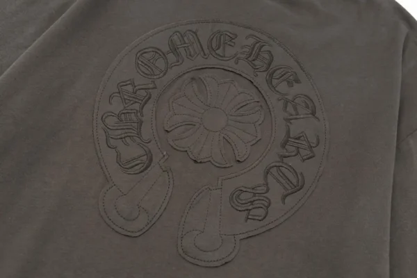 Chrome Hearts high-end gray patch embroidered horseshoe short sleeved T-shirt with brushed hair, no one rejects Chrome Hearts - Image 5