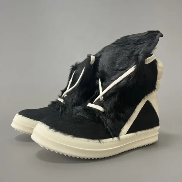 Rick Owens' horsehair has a black and white inverted triangle.
  7