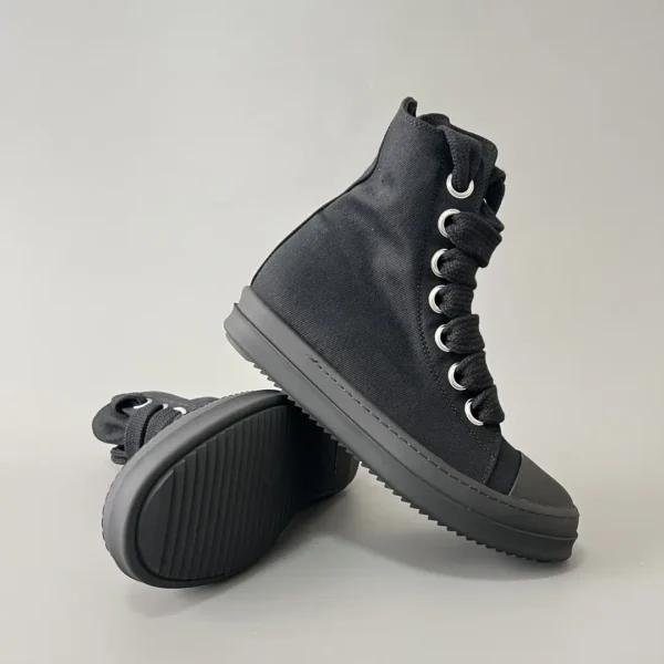 Rick Owens DRKSHDW with horizontal stripes, high cut, thick hole, frenulum, blackhead. - Image 7