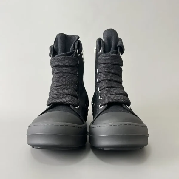 Rick Owens DRKSHDW with horizontal stripes, high cut, thick hole, frenulum, blackhead. - Image 2