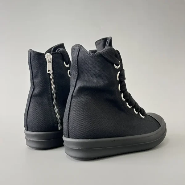 Rick Owens DRKSHDW with horizontal stripes, high cut, thick hole, frenulum, blackhead. - Image 4