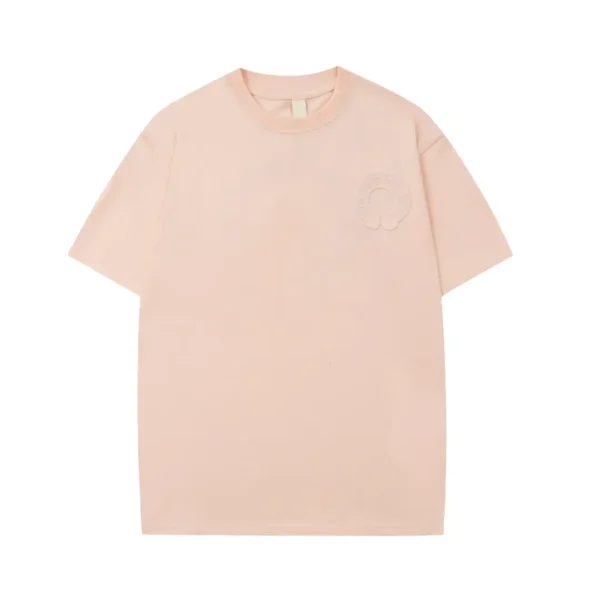 Chrome Hearts Leather Horseshoe Cross Small Iron Micro Logo T-shirt!Front and rear adhesive design leather