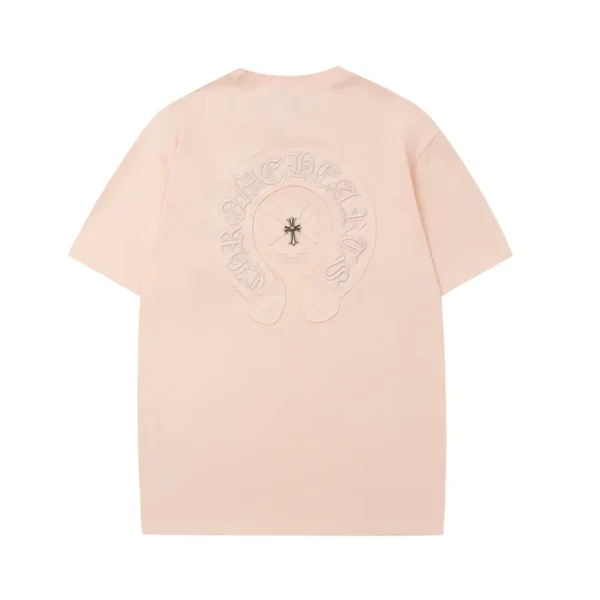 Chrome Hearts Leather Horseshoe Cross Small Iron Micro Logo T-shirt!Front and rear adhesive design leather - Image 2