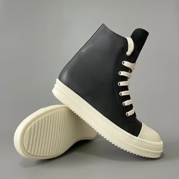Rick Owens high top lace up leather Converse. - Image 7
