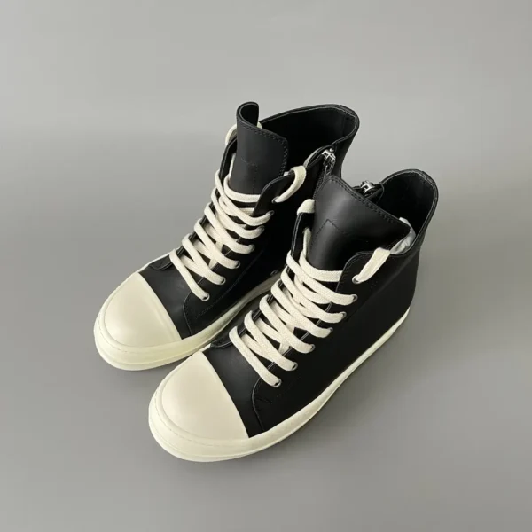 Rick Owens high top lace up leather Converse. - Image 8