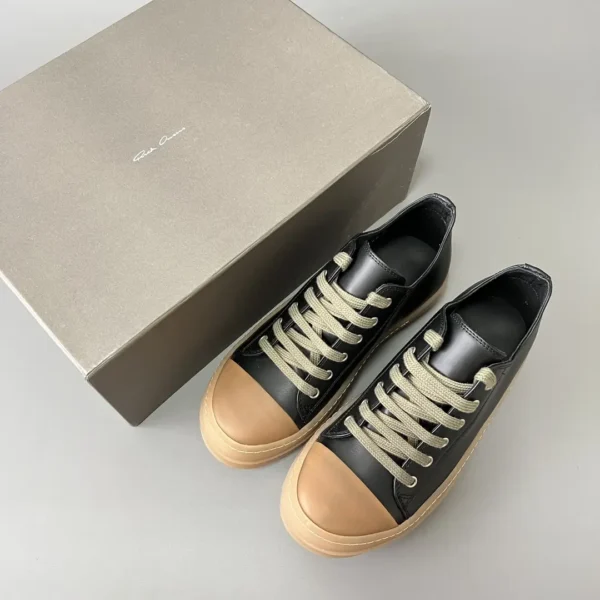 Rick Owens Low cut lace up black apricot Converse. - Image 9