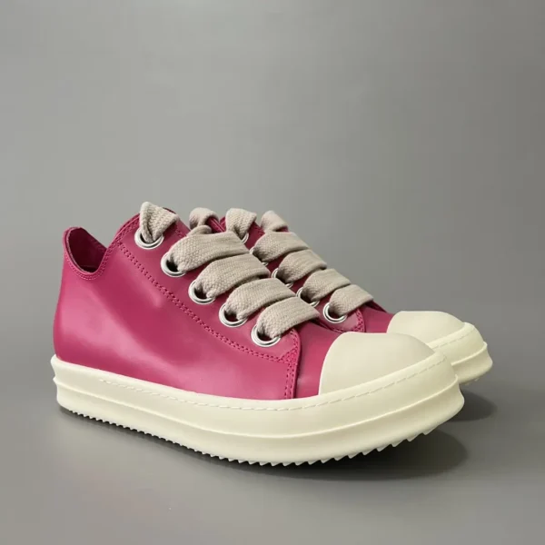 Rick Owens has a Low cut lace up with a thick pink hole. - Image 3