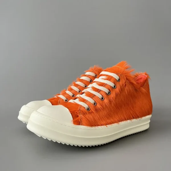 Rick Owens orange horsehair Low cut tie.