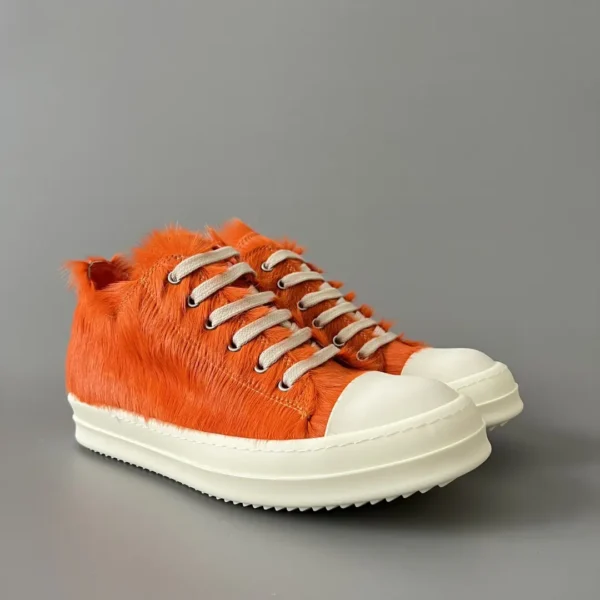 Rick Owens orange horsehair Low cut tie. - Image 3