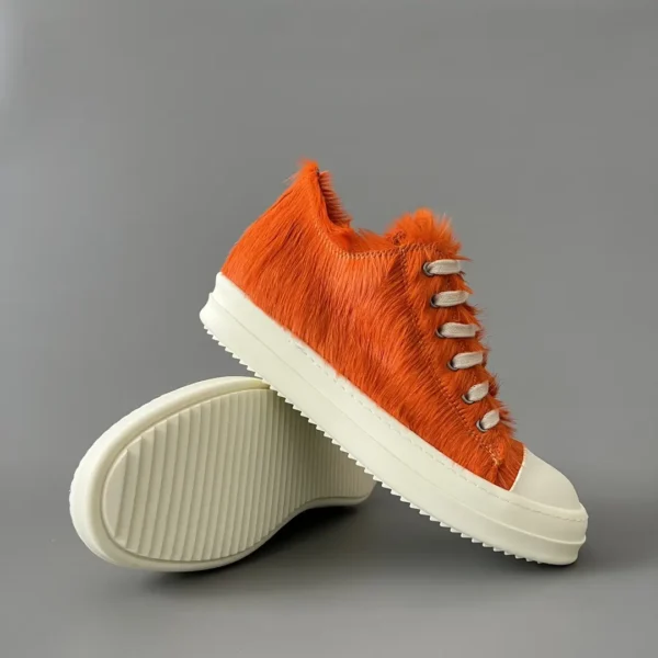 Rick Owens orange horsehair Low cut tie. - Image 7