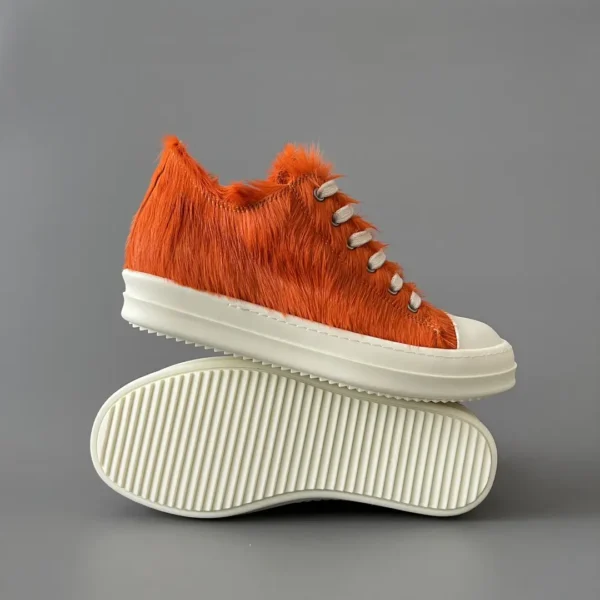 Rick Owens orange horsehair Low cut tie. - Image 6
