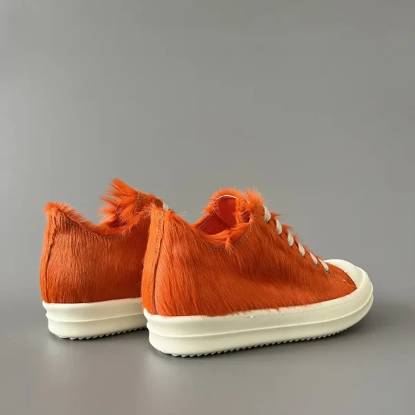 Rick Owens orange horsehair Low cut tie. - Image 4