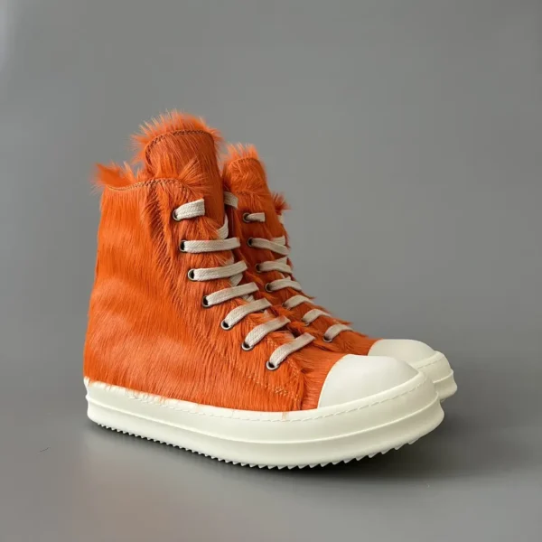 Rick Owens orange horsehair high top tie. - Image 3