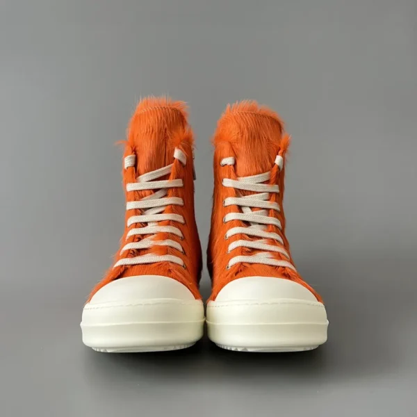 Rick Owens orange horsehair high top tie. - Image 2