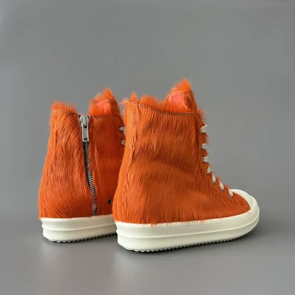 Rick Owens orange horsehair high top tie. - Image 4