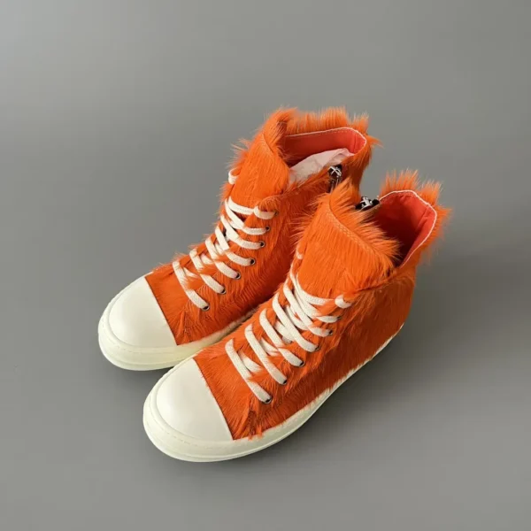 Rick Owens orange horsehair high top tie. - Image 8