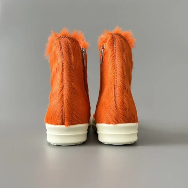 Rick Owens orange horsehair high top tie. - Image 5