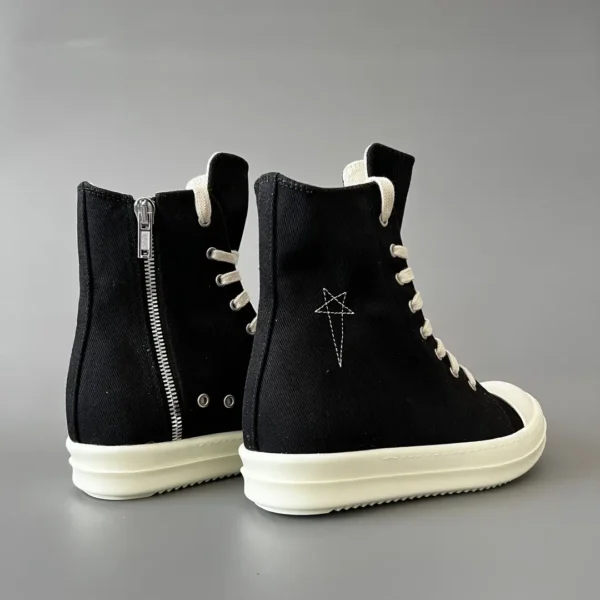 RickOwens DRKSHDW Classic Canvas High Top Lace Embroidered Pentagram - Image 4