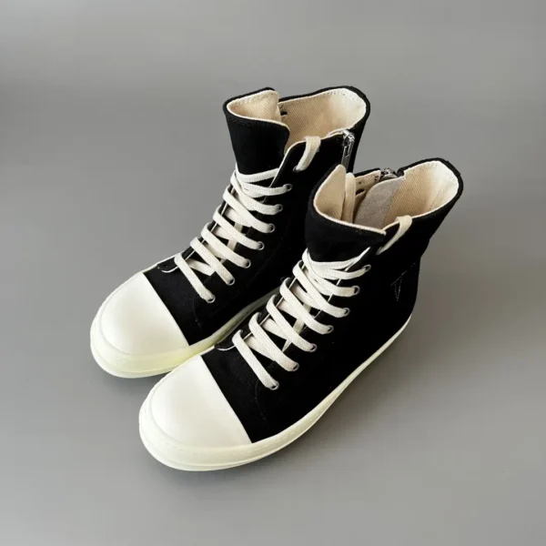 RickOwens DRKSHDW Classic Canvas High Top Lace Embroidered Pentagram - Image 8