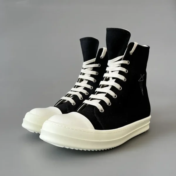 RickOwens DRKSHDW Classic Canvas High Top Lace Embroidered Pentagram