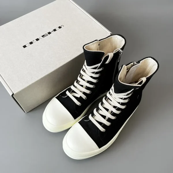 RickOwens DRKSHDW Classic Canvas High Top Lace Embroidered Pentagram - Image 9