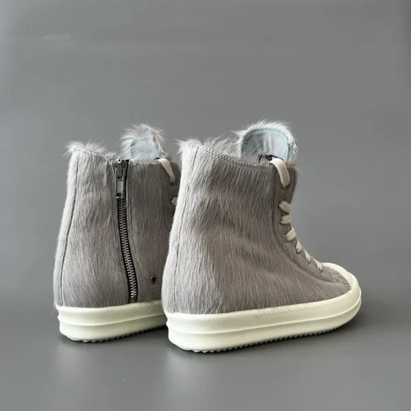 Rick Owens gray horsehair high top tie. - Image 4