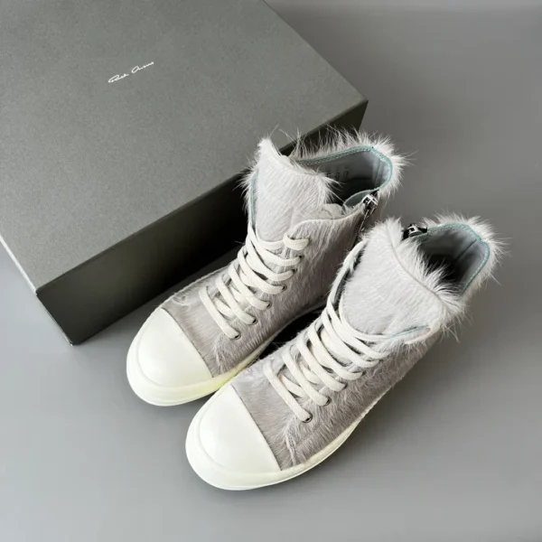 Rick Owens gray horsehair high top tie. - Image 9