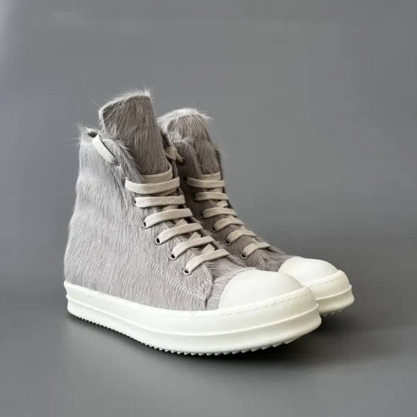 Rick Owens gray horsehair high top tie. - Image 3
