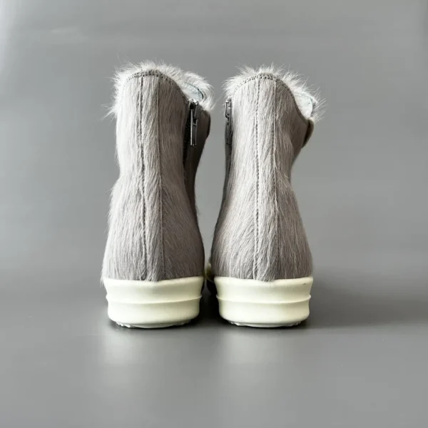 Rick Owens gray horsehair high top tie. - Image 5