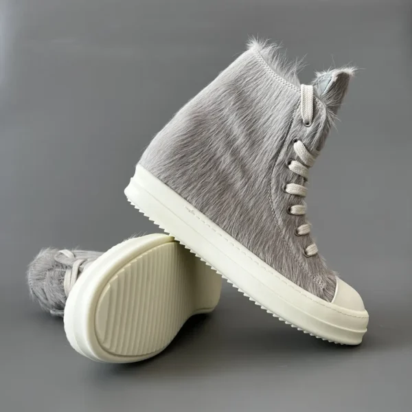 Rick Owens gray horsehair high top tie. - Image 7