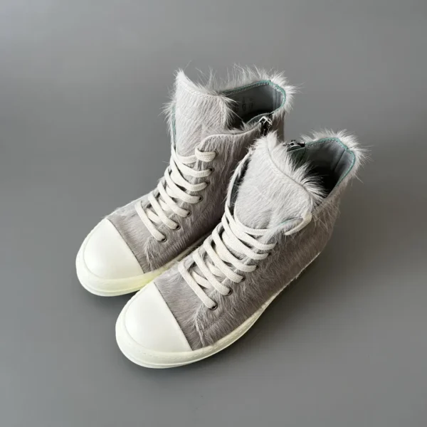 Rick Owens gray horsehair high top tie. - Image 8