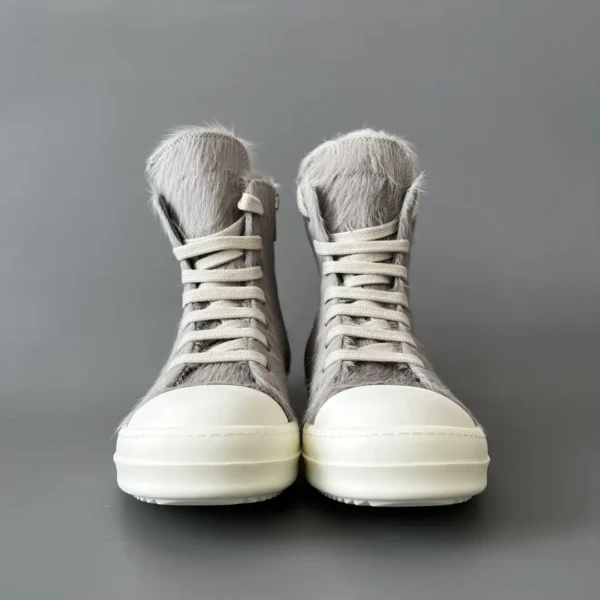 Rick Owens gray horsehair high top tie. - Image 2