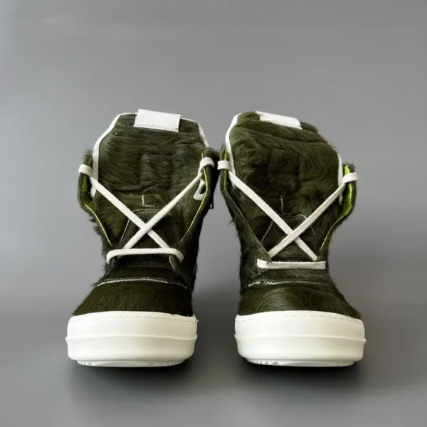 Rick Owens' horsehair is a dark green and white inverted triangle.
  7 - Image 2